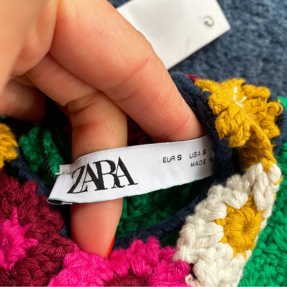 π ZARA GREEN MULTI FLORAL CROCHET MINI DRESS! - Picture 11 of 16